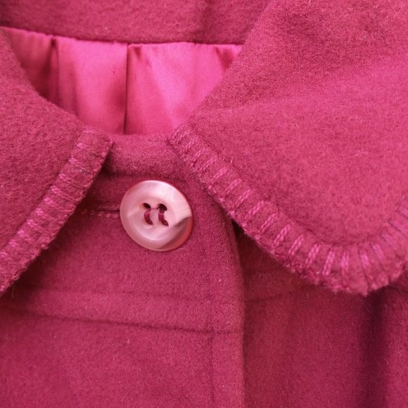 Vintage Red Wool Forecaster Coat Button Front Retro Academia - Picture 4 of 16